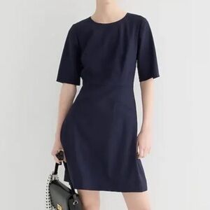 J. CREW Short Sleeve Mini Bi-Stretch Wool Dress size 0P